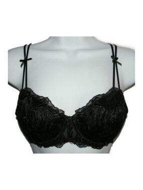 JESSICA INTIMATES Black Lace Padded Bra - 34A